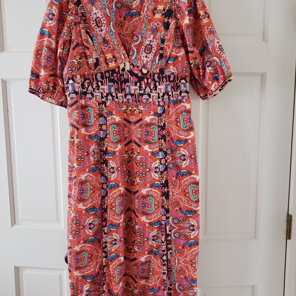 Vibrant Anthropologie maxi dress